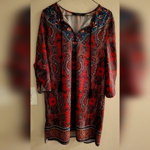 Womens Urban CoCo Medium Shirt M Boho Tunic Top Blouse Tassels Paisley festival